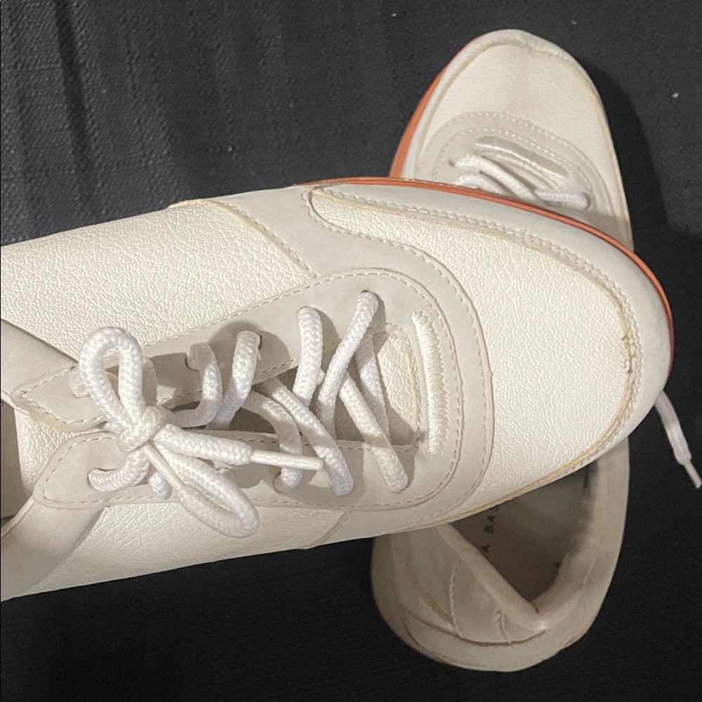 Zara Basic Cream Sneakers View 5